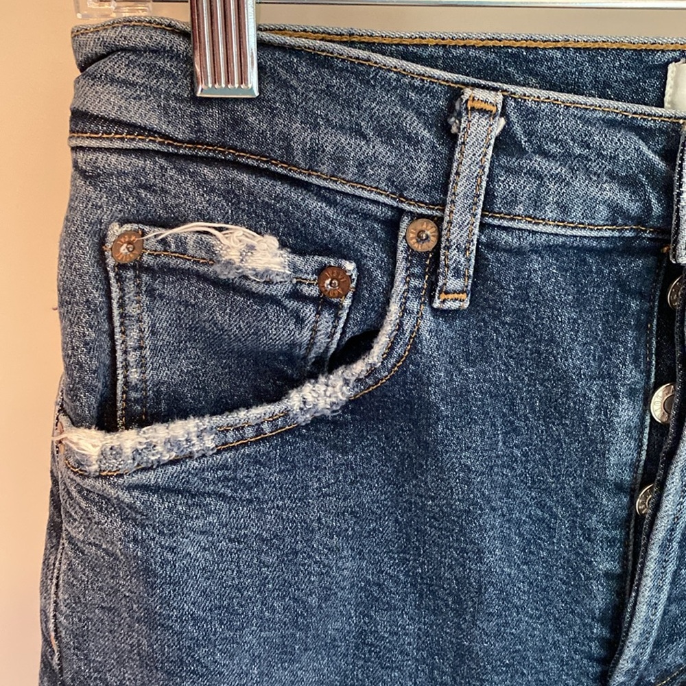 AGOLDE Riley High Rise Button Fly Distressed Jeans - Picture 8 of 13